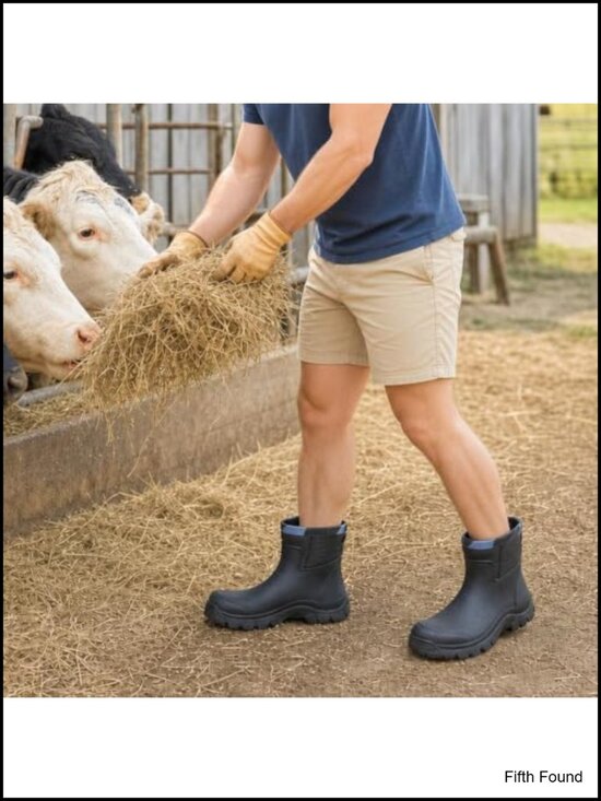 Waterproof Light Rubber Ankle Rain Boots Men\'s Non-Slip Slip-On main image 5
